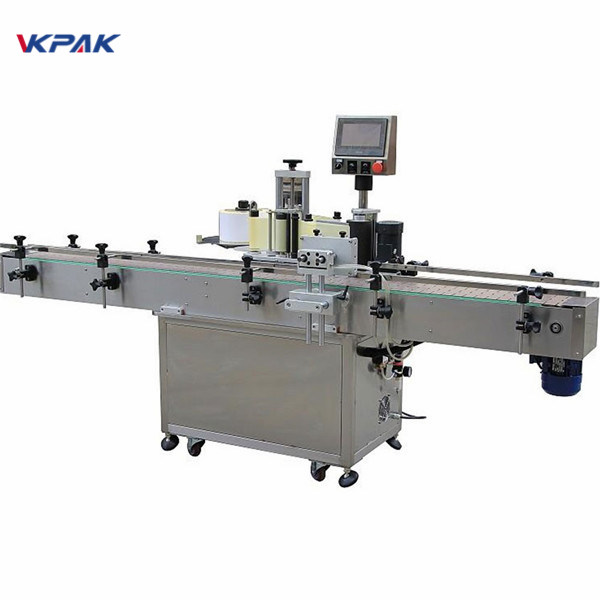 Olio automatiko bertikalak itsasteko botila biribilak etiketatzeko makina