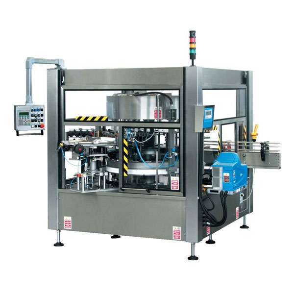 CE erabateko botila automatikoa hegodun eranskailu birakariak etiketatzeko makina