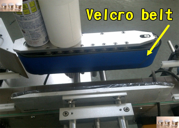 Txinako iltze esmaltatzaileen etiketa aplikatzeko makina 220V 1.5HP 50 / 60HZ botila biribilen hornitzaileentzat