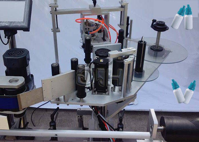 Txina goiko / beheko aldeak eranskailu bertikala botila biribila etiketatzeko makina hornitzaile automatikoarekin